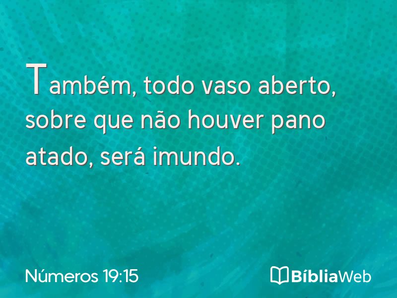 Números 19:15 em imagem para compartilhar
