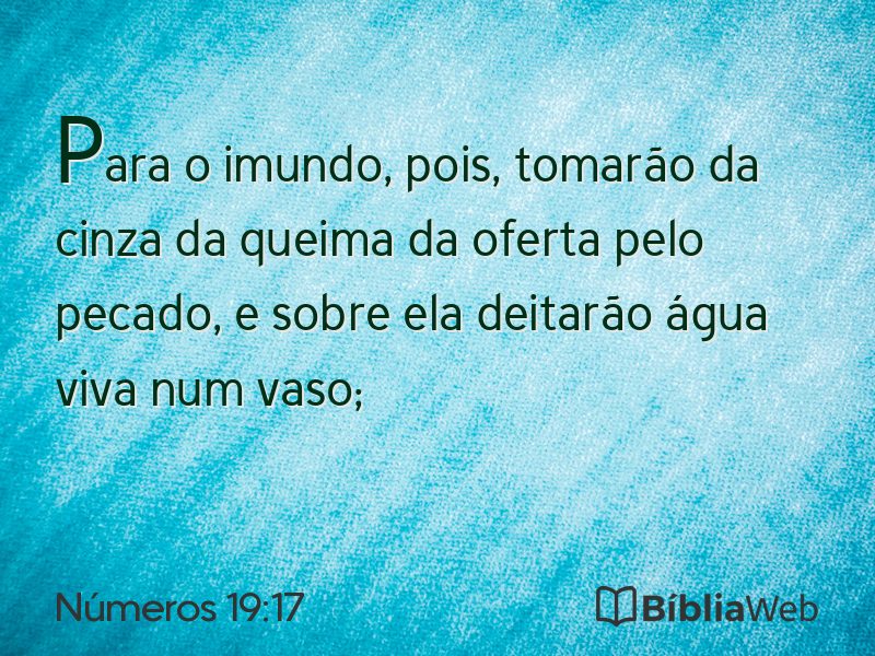 Números 19:17 em imagem para compartilhar
