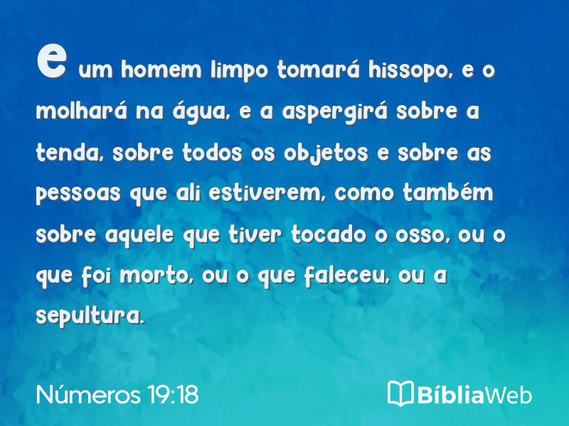 Números 19:18 em imagem para compartilhar
