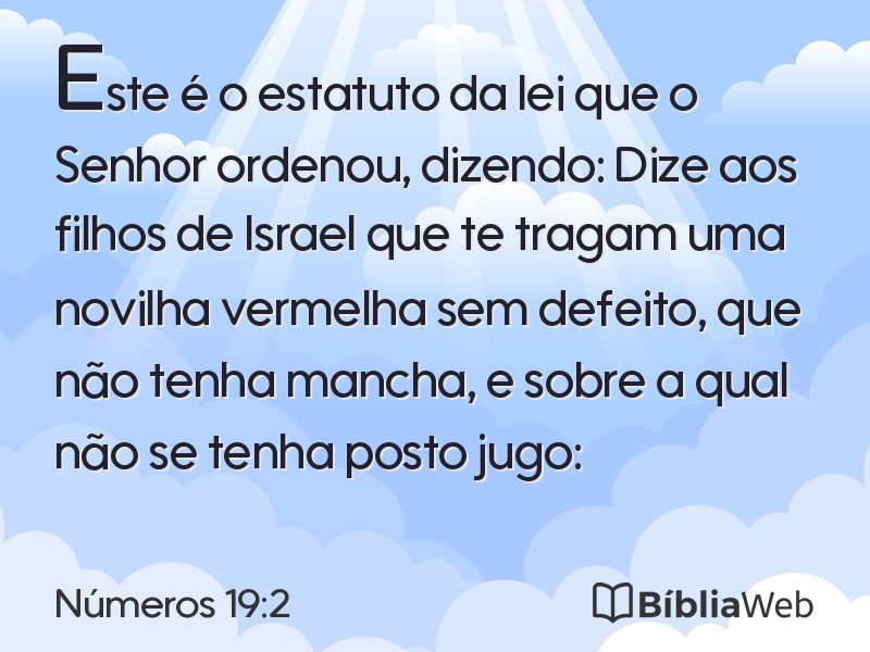 Números 19:2 em imagem para compartilhar