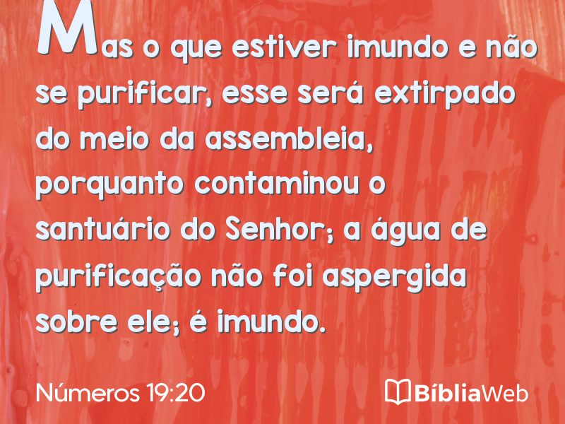 Números 19:20 em imagem para compartilhar