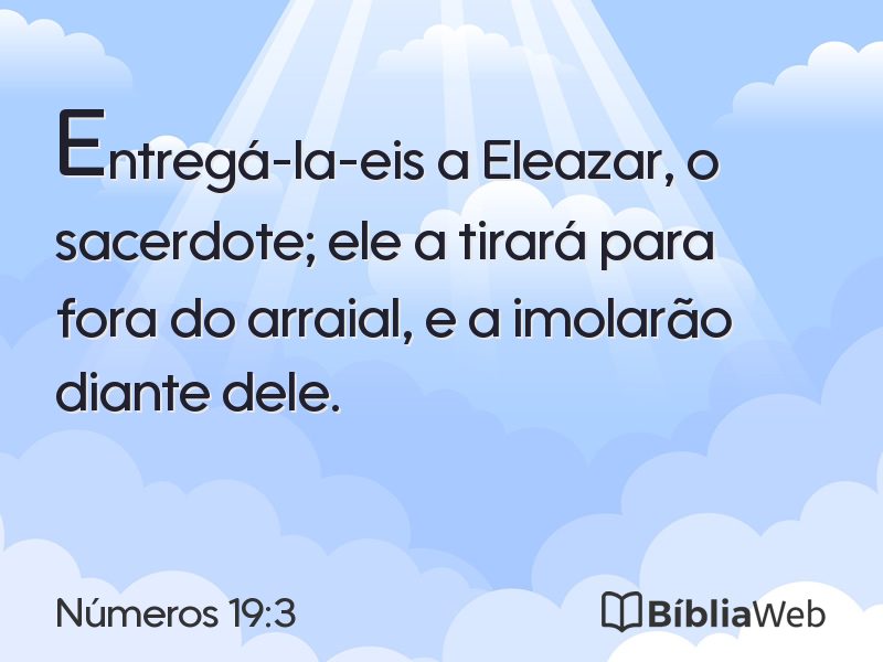 Números 19:3 em imagem para compartilhar