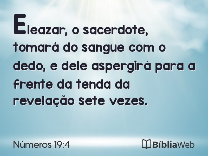 Números 19:4 em imagem para compartilhar