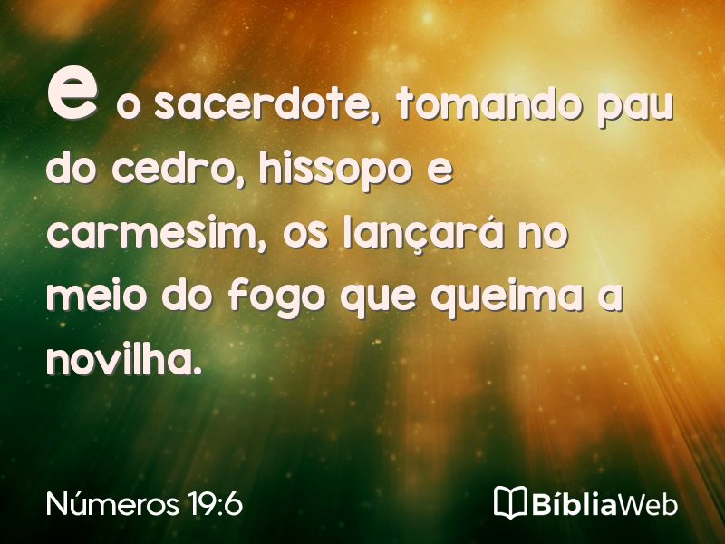 Números 19:6 em imagem para compartilhar