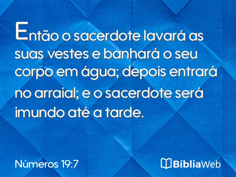 Números 19:7 em imagem para compartilhar