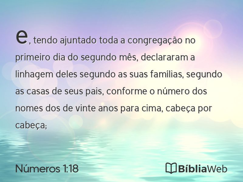 Números 1:18 em imagem para compartilhar