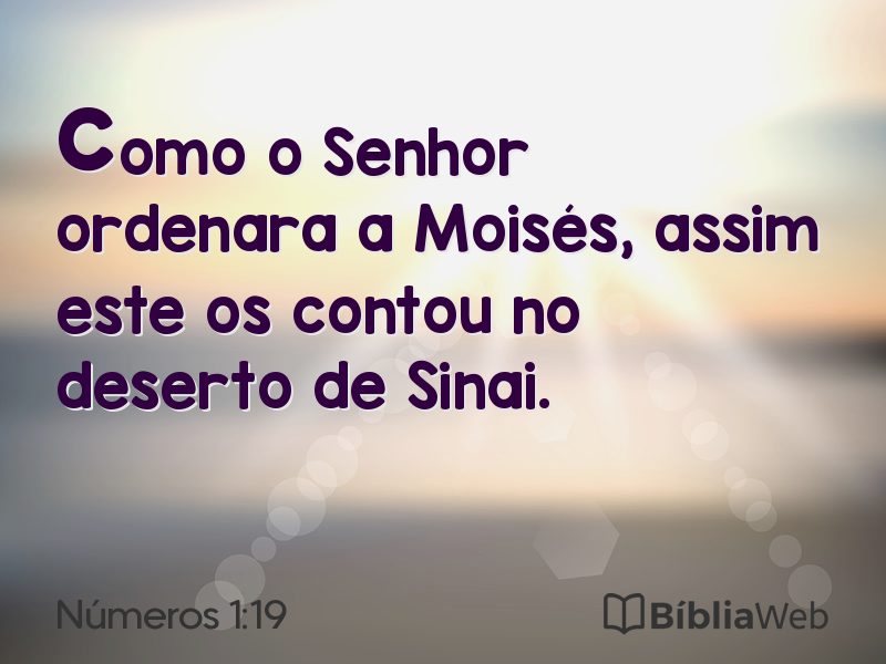 Números 1:19 em imagem para compartilhar