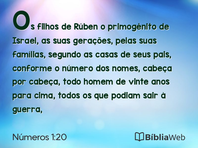 Números 1:20 em imagem para compartilhar