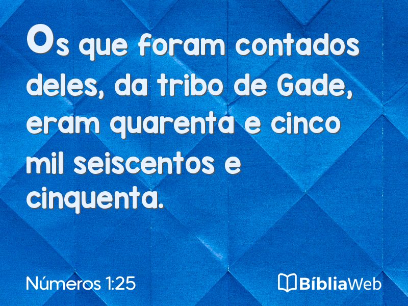Números 1:25 em imagem para compartilhar