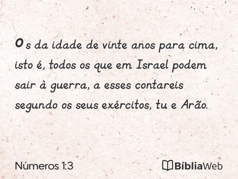 Números 1:3 em imagem para compartilhar