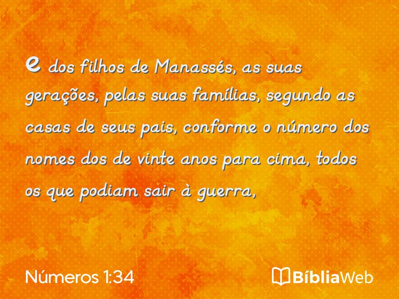 Números 1:34 em imagem para compartilhar