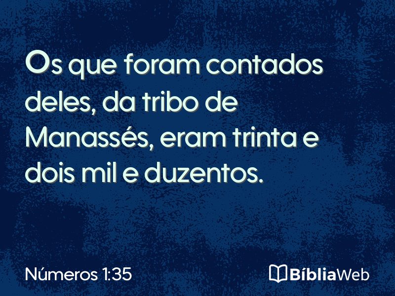 Números 1:35 em imagem para compartilhar