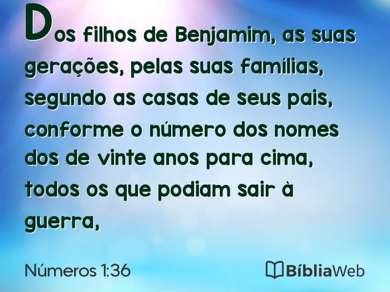Números 1:36 em imagem para compartilhar