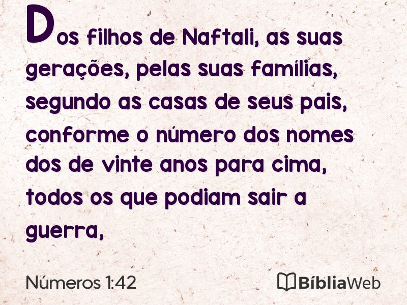 Números 1:42 em imagem para compartilhar