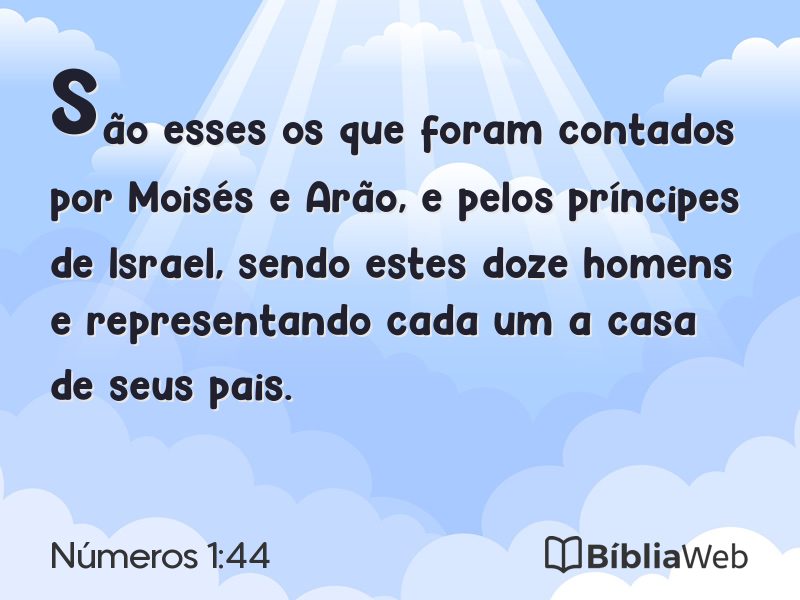 Números 1:44 em imagem para compartilhar