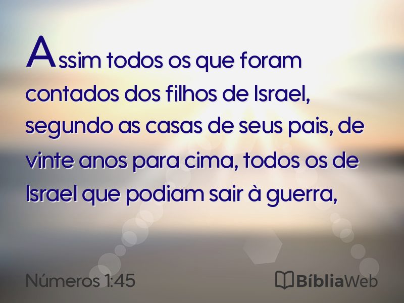 Números 1:45 em imagem para compartilhar