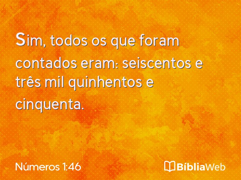 Números 1:46 em imagem para compartilhar