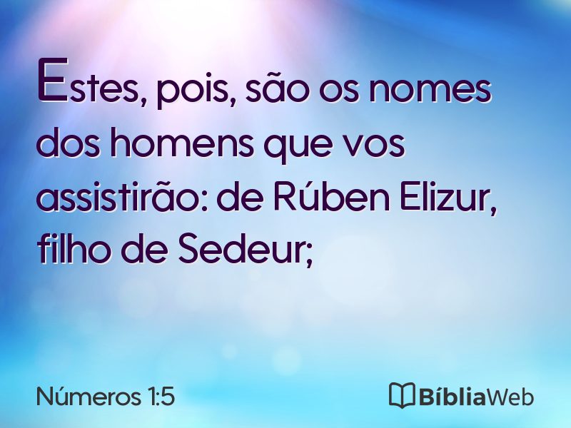 Números 1:5 em imagem para compartilhar