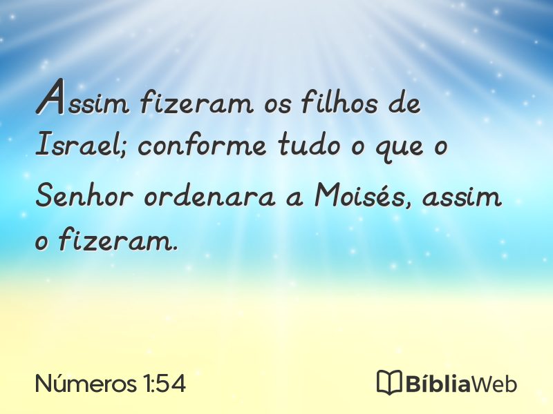 Números 1:54 em imagem para compartilhar