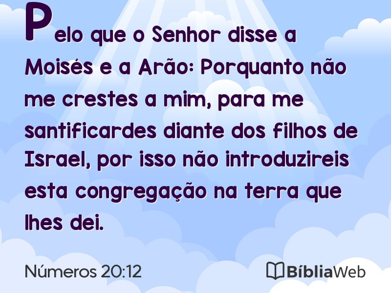 Números 20:12 em imagem para compartilhar