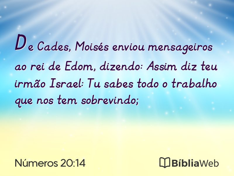 Números 20:14 em imagem para compartilhar