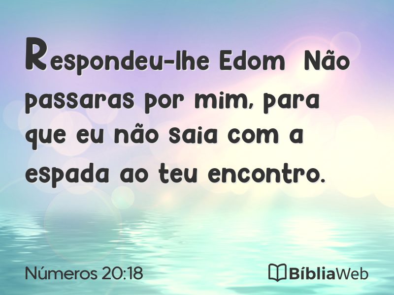 Números 20:18 em imagem para compartilhar