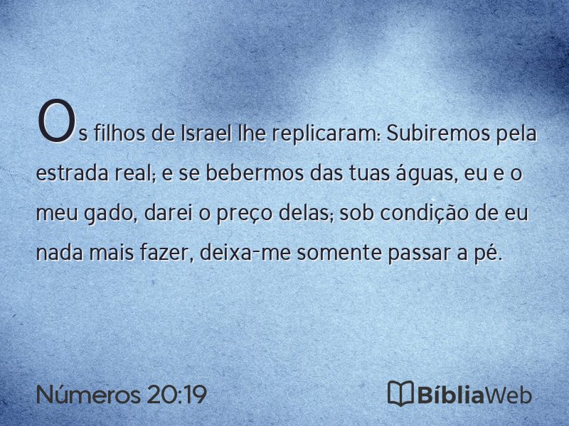 Números 20:19 em imagem para compartilhar
