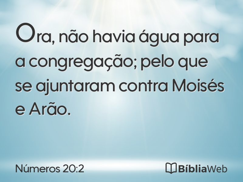 Números 20:2 em imagem para compartilhar