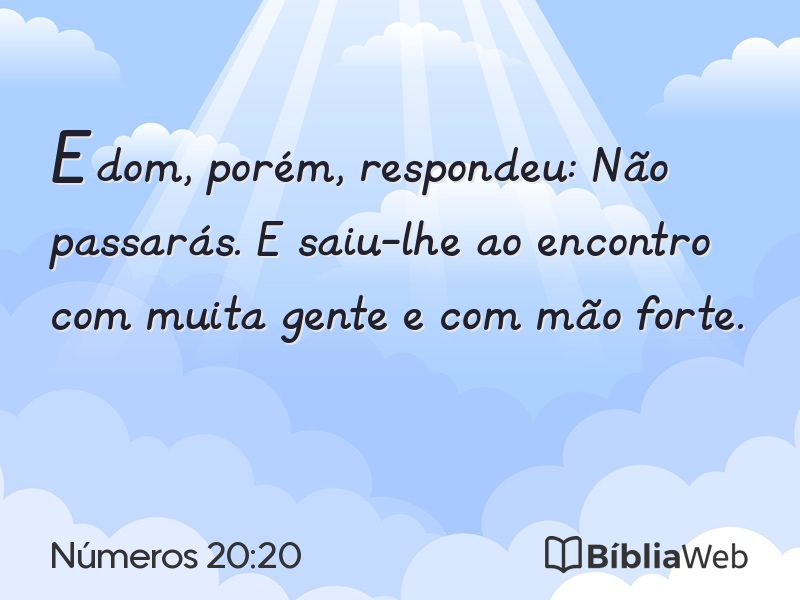 Números 20:20 em imagem para compartilhar