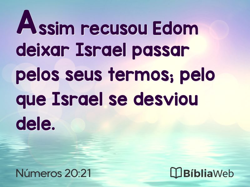 Números 20:21 em imagem para compartilhar