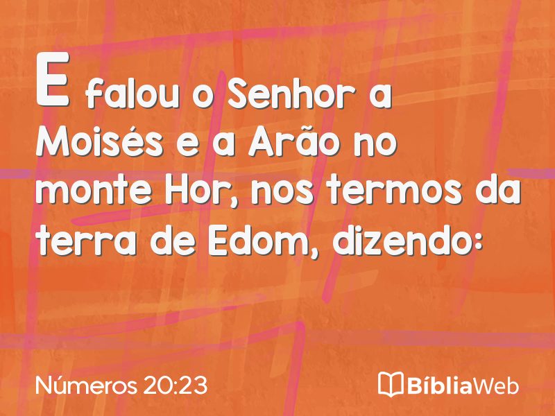 Números 20:23 em imagem para compartilhar