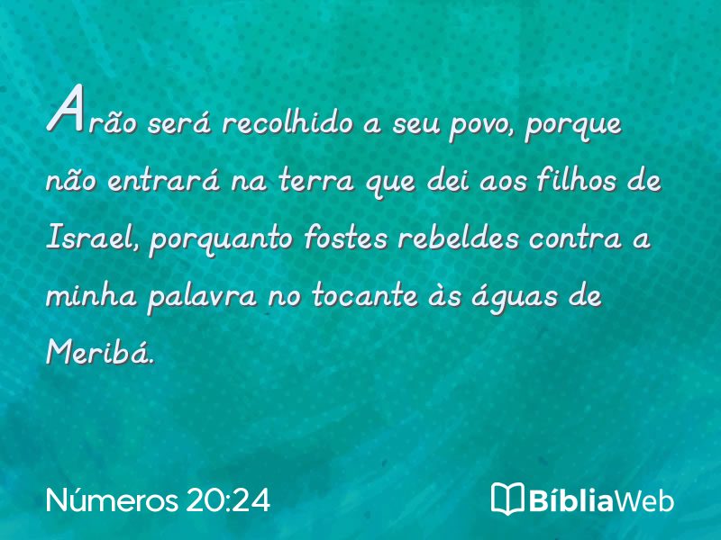 Números 20:24 em imagem para compartilhar