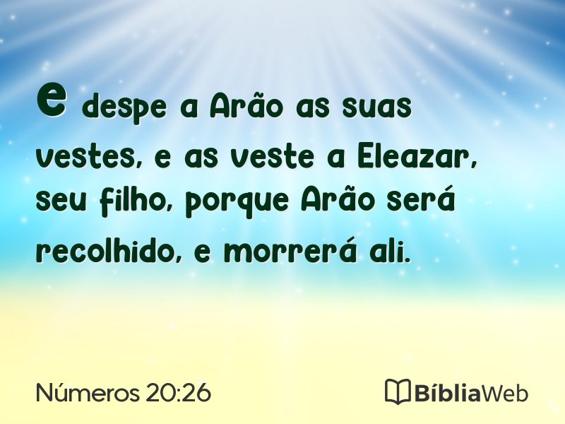 Números 20:26 em imagem para compartilhar