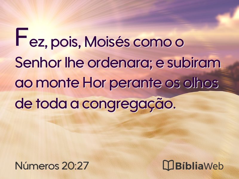 Números 20:27 em imagem para compartilhar