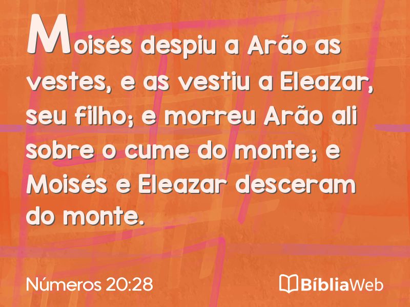 Números 20:28 em imagem para compartilhar