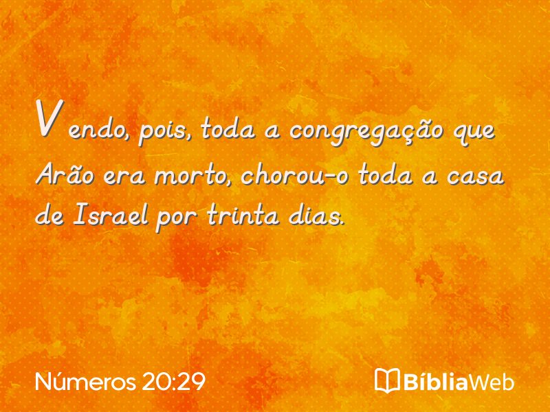 Números 20:29 em imagem para compartilhar