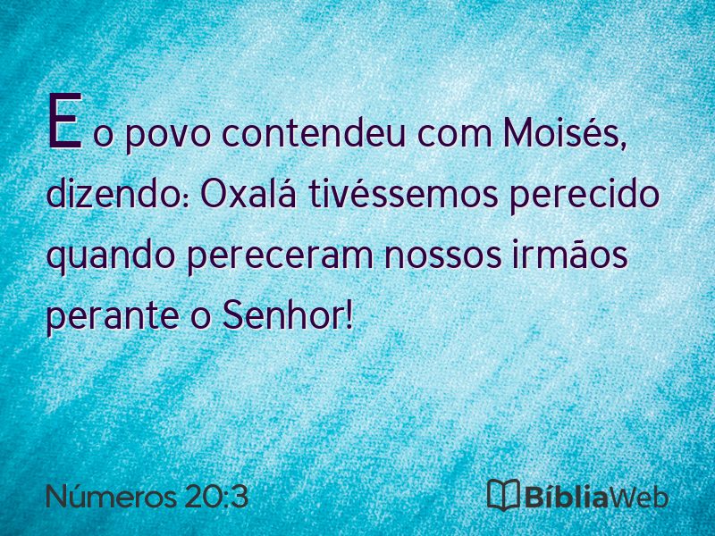 Números 20:3 em imagem para compartilhar