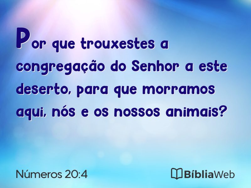 Números 20:4 em imagem para compartilhar