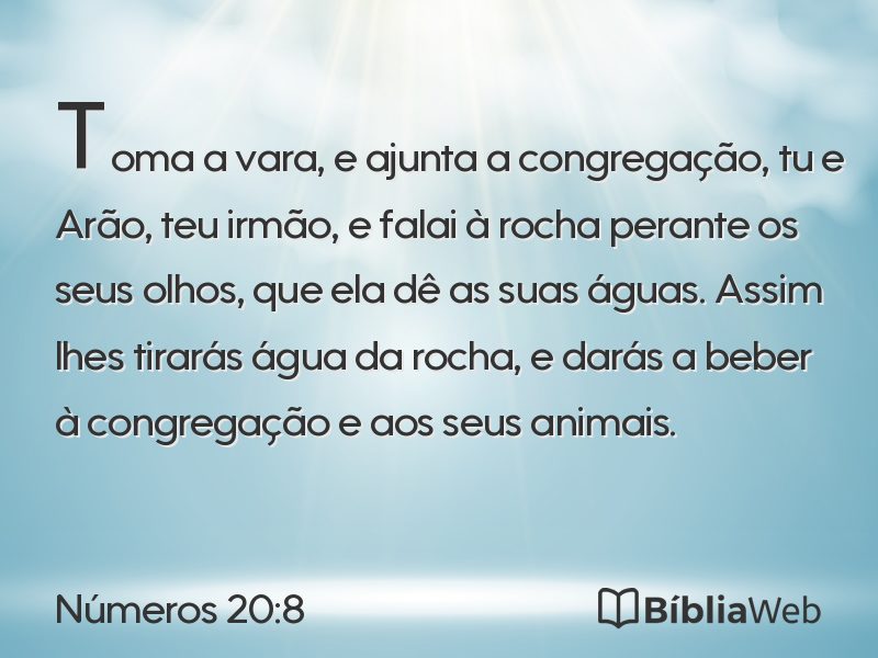Números 20:8 em imagem para compartilhar