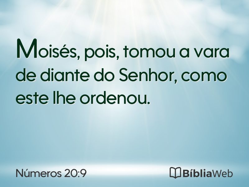 Números 20:9 em imagem para compartilhar