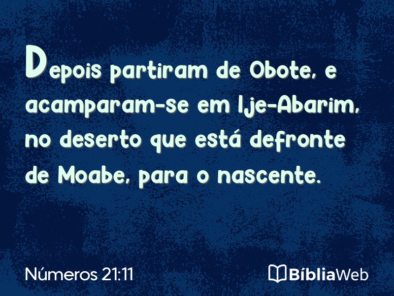 Números 21:11 em imagem para compartilhar