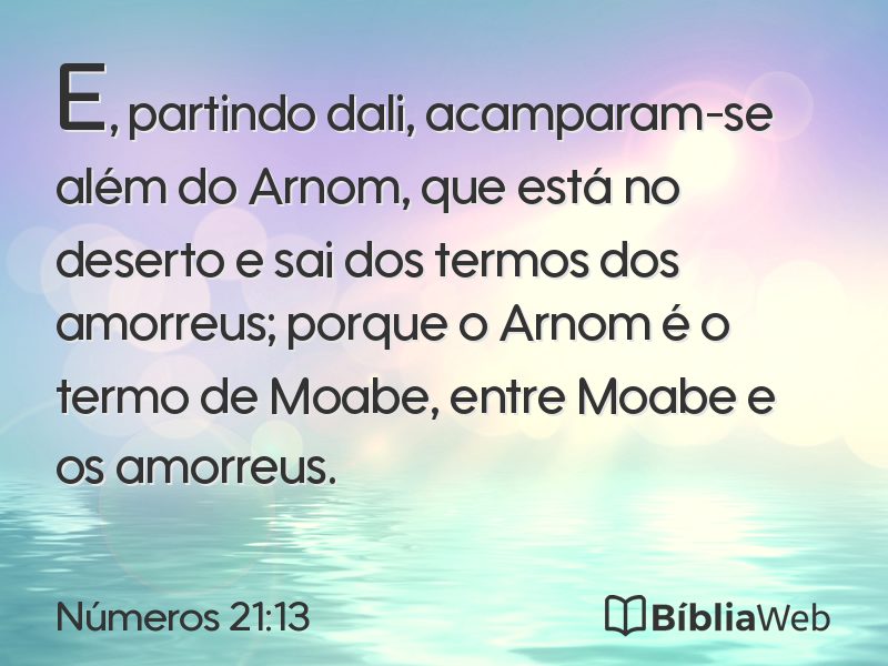 Números 21:13 em imagem para compartilhar