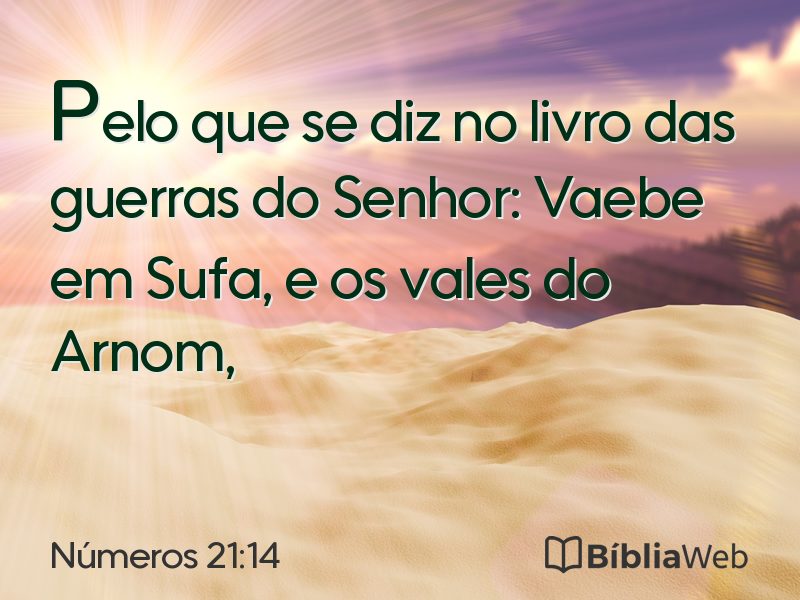 Números 21:14 em imagem para compartilhar