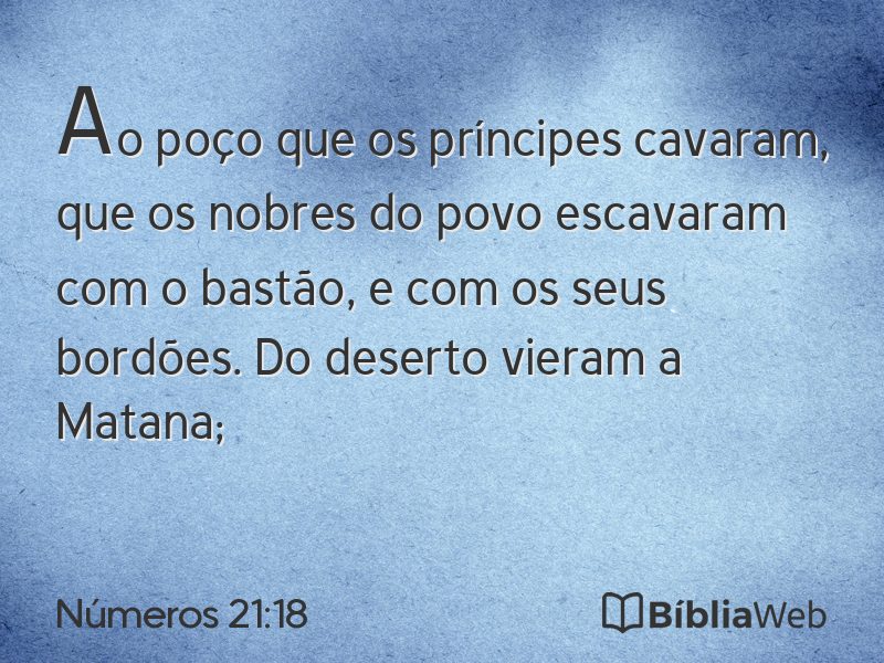 Números 21:18 em imagem para compartilhar