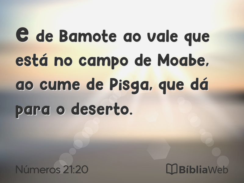 Números 21:20 em imagem para compartilhar