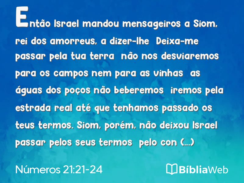 Números 21:21-24 em imagem para compartilhar