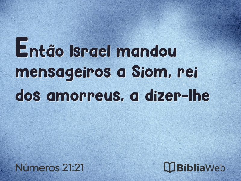 Números 21:21 em imagem para compartilhar