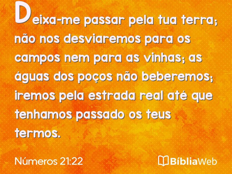 Números 21:22 em imagem para compartilhar