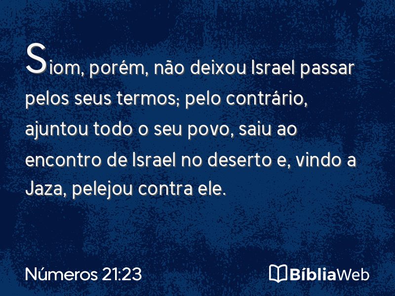 Números 21:23 em imagem para compartilhar