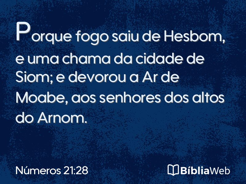 Números 21:28 em imagem para compartilhar